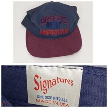 Vintage Outdoor Cap Co Signatures Proud American Snapback Hat Patriotic USA - £12.66 GBP