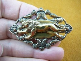 (b-lion-152) Running lion wild cats big cat I love lions pin brass brooch lover - £14.18 GBP