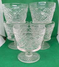 Hazel Atlas EAPG Vintage Footed Glass Big Top Almost 3.75&quot; Tall Set Of 5... - $14.85