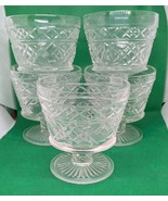 Hazel Atlas EAPG Vintage Footed Glass Big Top Almost 3.75&quot; Tall Set Of 5... - $20.30 CAD