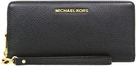 Michael Kors Large Continental Wallet Black Gold Wristlet 35T7GTVE7L NWT $298 FS - £73.78 GBP