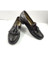 SAS Loafers Men 8.5 S Slim Narrow Shoe Black Red Leather Kiltie Tassel H... - $641.26 MXN