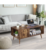 Wooden Coffee Table w/ Open Storage Shelf Vintage Accent TV Table Living... - $113.99