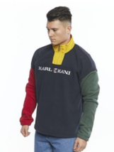 KARL KANI  Block Troyer  Shirt Half-Zip long sleeve shirt Fleece  - £27.96 GBP