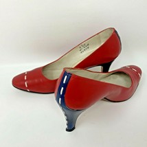 Caprini Elegant RED WHITE BLUE Pumps Women’s Shoes 6 1/2 B Perfect for July 4th - £26.53 GBP