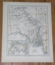 1904 Antique Map Of South Australia Adelaide / Verso Queensland Brisbane - £17.07 GBP