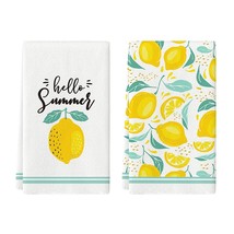 Hello Summer Lemons Kitchen Dish Towels, 18 X 26 Inch Seasonal Summer Fruit Ultr - £15.71 GBP