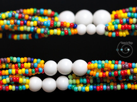 multicolor boho necklace, Czech glass seed beads, vintage Japanese glass, ooak - £21.89 GBP