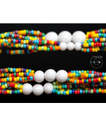 multicolor boho necklace, Czech glass seed beads, vintage Japanese glass... - £22.01 GBP