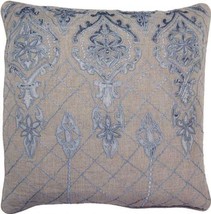 Pillow Throw 22x22 Sand Linen Velvet Down Feather Insert Hand-Dyed Handmade - £227.41 GBP