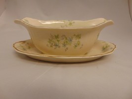 Federal Shape Syracuse China Gravy Boat Mayview Blue Green Flowers Floral - £18.92 GBP