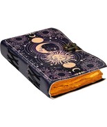 Handmade Sun &amp; Moon Vintage Leather Journal for Men &amp; Women 200 Pages An... - £39.33 GBP