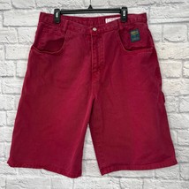 Vintage 90s Guess USA Workwear Denim Shorts Red Carpenter Size 32 Jean Georges - £39.07 GBP