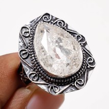 White Crack Crystal Vintage Style Gemstone Ethnic Gifted Ring Jewelry 9&quot; SA 2195 - £3.98 GBP