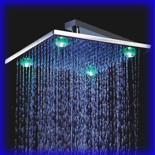 10 Inch Luxury Square Temperature 3 Color LED Water Saving Showerheads H02-1m - $187.11