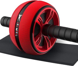 Ab Roller Wheel Abs Workout Equipment for Abdominal Gym Exercise Fitness - Red - £10.29 GBP