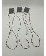 Vintage NECKLACE Peacesign Rainbow Beads 3 Brody Necklaces Lot Bundle 28... - £6.22 GBP