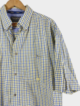 TwentyX Wrangler Large Button Down Shirt Yellow Blue Check Western Rodeo Mens - £29.74 GBP