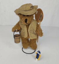 Vintage 2000 Mayfaire Collection ROSS Bear Fisherman 7&quot; Fish Cabin Decor - £11.88 GBP