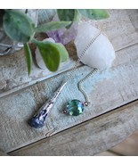 Pretty Tanzanite and Glass Bead Pendulum 13 Ct ~ Soothing ~ - $45.00
