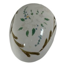 Antique Vtg Elfinware Hand Painted Porcelain Egg Shaped Porcelain Trinket Box 3” - £51.32 GBP