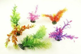 6 Pack Assorted Plastic Aquarium Plants 6 Inch Tall, Fish Tank decor Mul... - £12.59 GBP