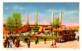 Visitors Arriving New York Worlds Fair Vintage Linen Postcard - £3.10 GBP