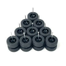 5 Sets 14mm Off Road Black 6 Spoke  Rims &amp; Real Riders Rubber Tires  Hot Wheels - £14.90 GBP