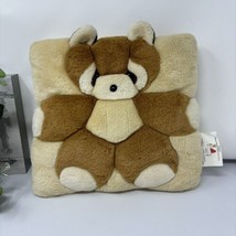 Vintage T.W.I.E Red Panda Bear Plush Square Pillow Stuffed Animal 11”  V... - £9.72 GBP