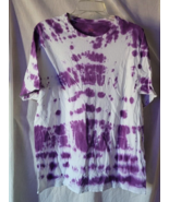 Women Hanes Comfort T-Shirt Size XL Purple White Tie Dye Casual - £8.00 GBP