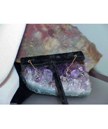 14K GOLD Hanging .50ct Amethyst EARRINGS WIRE DANGLE 3/4” Long Vintage .... - $98.99