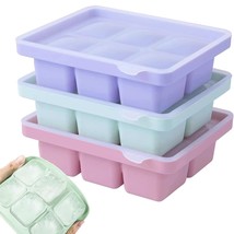  3 Pcs Xl, Easy-Release Silicone Ice Moulds With Removeable Lids, Perfec... - £22.19 GBP