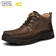 Active New Casual Leather Men Boots Outdoor Youth Ankle Short Fashion Man Boots  - £150.85 GBP