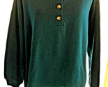 Womens Sarah Bentley Sport Button Down Top Sweatshirt Large Teal ?  SKU ... - $6.88