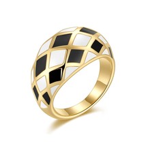 Chunky Rings For Women GolGrid Colorful Ring Stainless Steel Fashion Jewelry Gif - £20.55 GBP