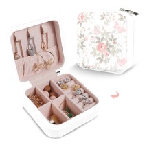 Leather Travel Jewelry Storage Box - Portable Jewelry Organizer - Pinky - £12.32 GBP