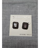 Vintage Marsala Sterling Silver Square/Rectangular Earrings, 5/8&#39;&#39; - $20.50 CAD