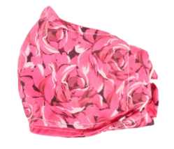 Reusable Reversible Face Mask Deep Pink Roses Nose Wire Handmade Adult - £5.87 GBP