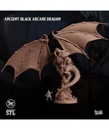 3D Printed Sordane Publishing Anicent Black Arcane Dragon 28 32mm D&amp;D - $3,464.15 MXN+