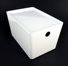 IKEA KUGGIS White Stackable Storage Box Container w Lid 7x10.25x6&quot; - $27.47