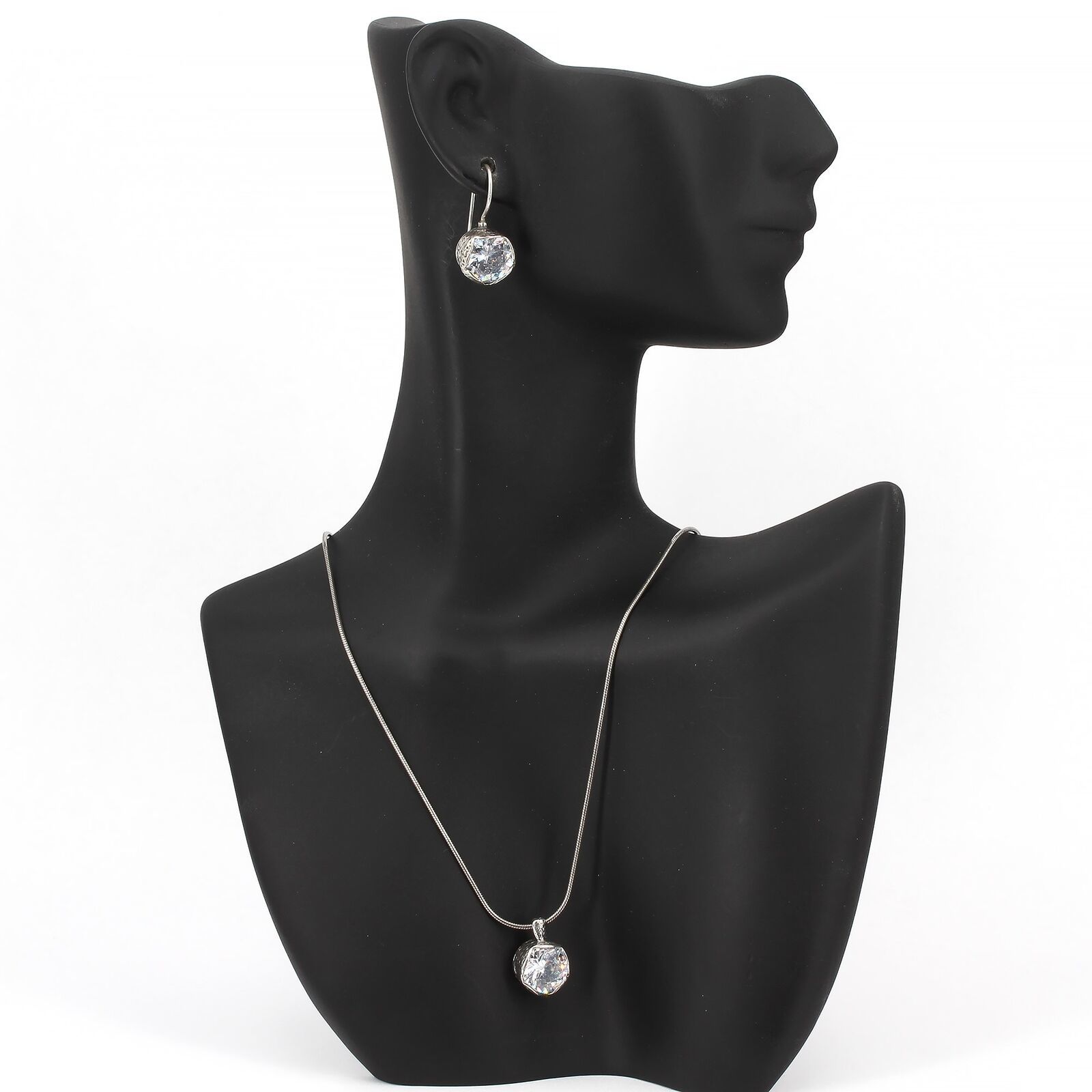Primary image for Silpada Sterling CZ CENTER STAGE Necklace & CINEMA STAR Earrings Set N2380 W2393