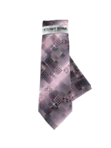 Stacy Adams Men&#39;s Tie Hanky Set Pink Charcoal Gray N Rose Hand Made 3.25&quot; Wide - £23.54 GBP