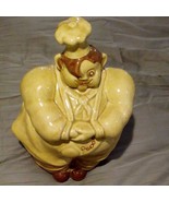 Vintage 1940&#39;s Red Wing Pottery Chef Pierre Yellow Cookie Jar - $48.62