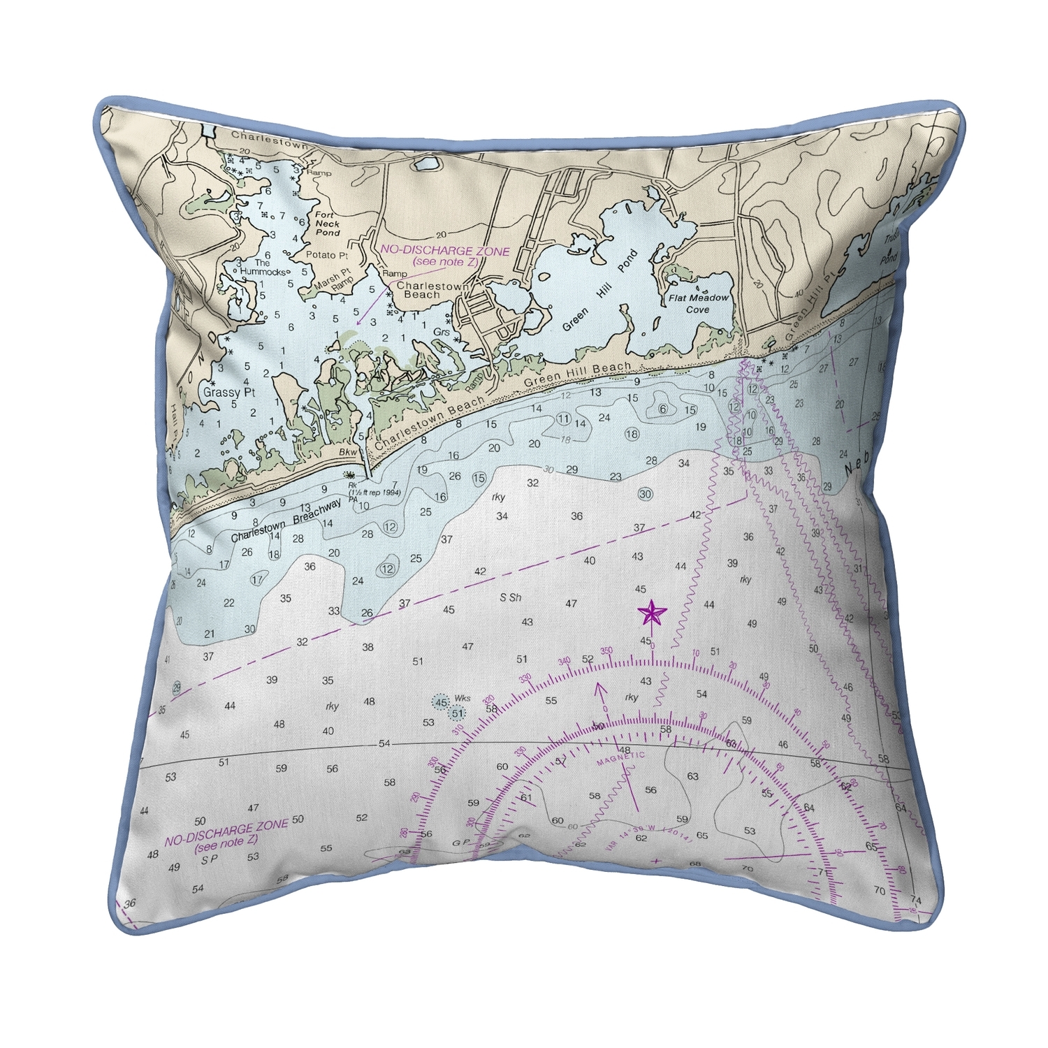 Primary image for Betsy Drake Block Island Sound - Charleston, RI Nautical Map Extra Large