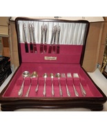 ONEIDA COMMUNITY Silverplate Flatware EVENING STAR 52 Piece Vintage With BOX 10J - $99.99