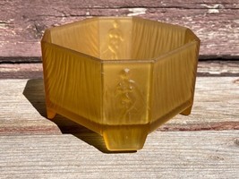 Vtg Ramses Art Deco 1930&#39;S Glass Powder Box Amber W Woman Base No Lid - £15.78 GBP