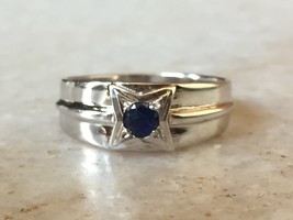 A beautiful  natural sapphire men ring in 925 sterling silver - £115.87 GBP
