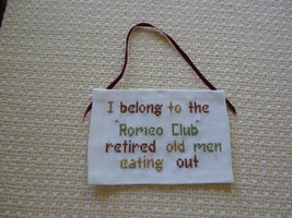 2 WHIMSICAL Cross Stitch SAYINGS Door/Wall Hangings  - 7-1/2&quot; x 5&quot; and 6... - £7.85 GBP