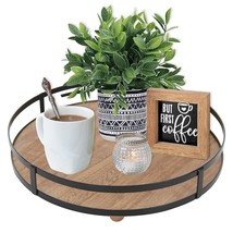 Defined Deco 12In Decorative Tray-Round Serving Tray With Metal Handle-D... - $41.99