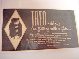 1953 Treo Ribbons Corset Ad For Flattery With a Flair - $7.99